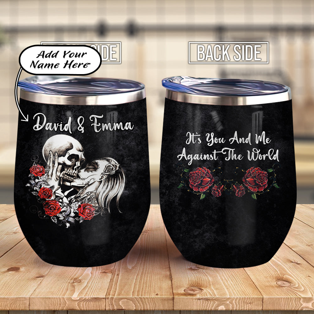Personalized Married Skull Couple Gift Acaa0607006Z Wine Tumbler