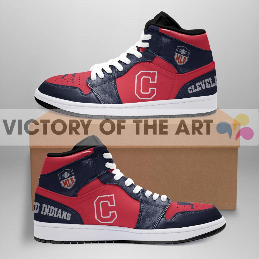 Simple Logo Cleveland Indians Jordan Shoes