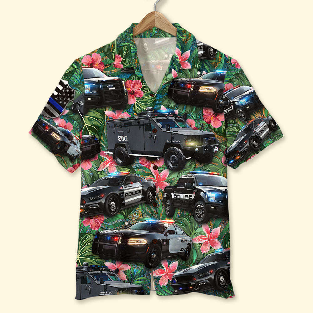 Police Vehicles Hawaii Tropical Pattern Ha92600