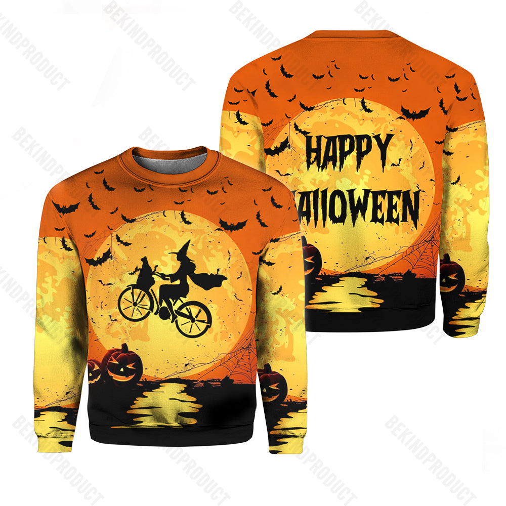 Happy Halloween Witch Crewneck Sweatshirt All Over Print Sweatshirt For Men & Women