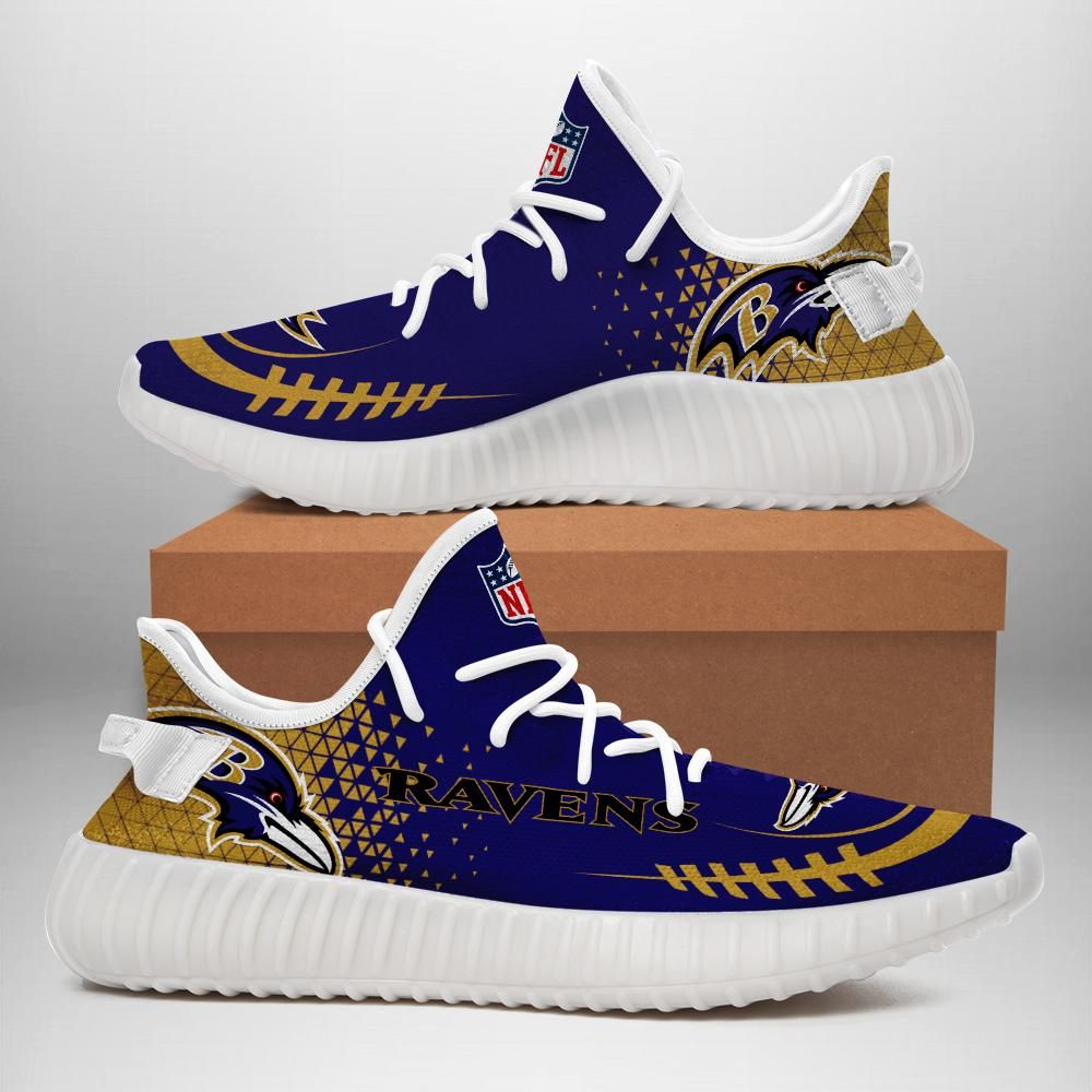 Baltimore Ravens Unisex Sneaker Football Custom Shoes Baltimore Ravens Yeezy Boost 350