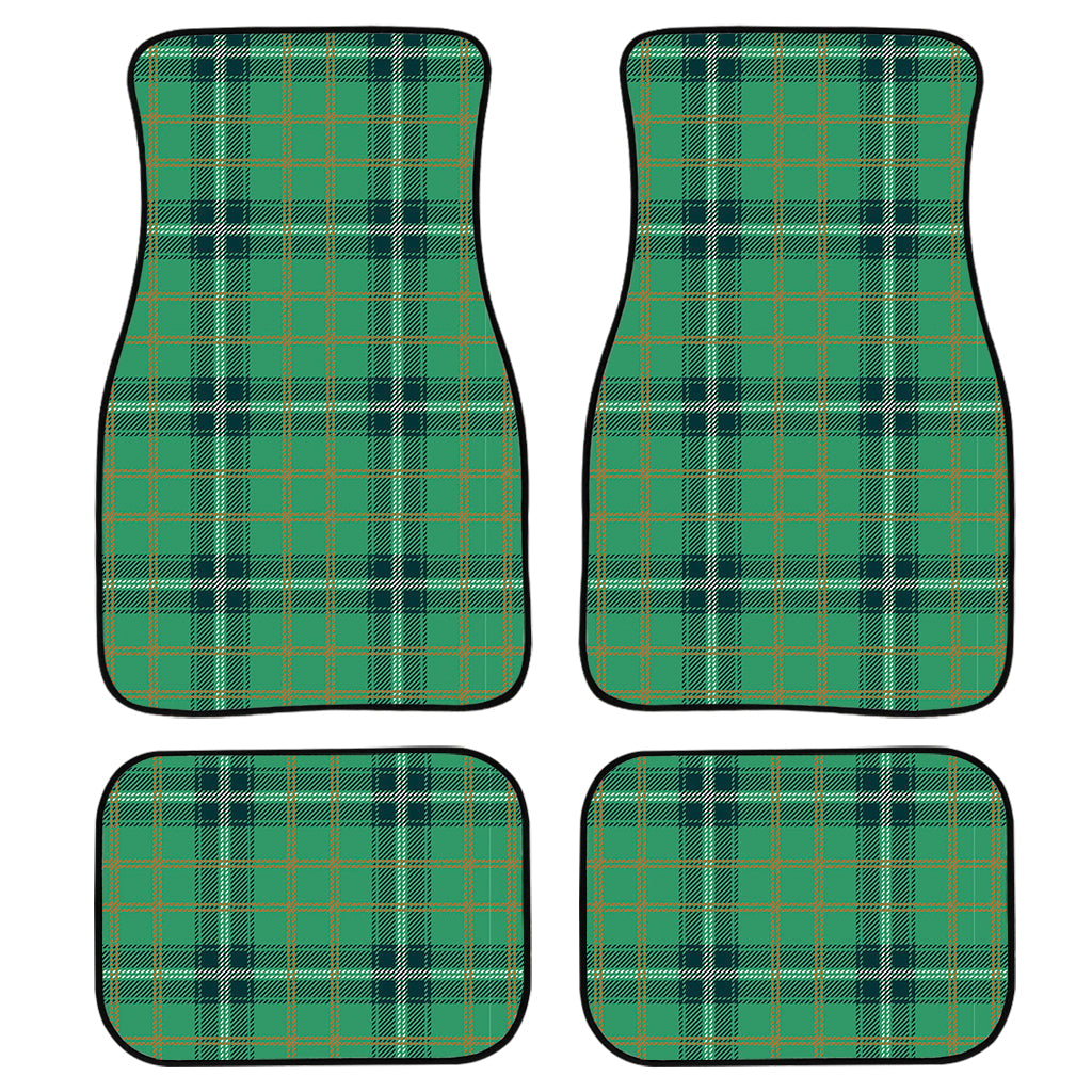 St. Patrick’S Day Tartan Pattern Print Front And Back Car Floor Mats, Front Car Mat