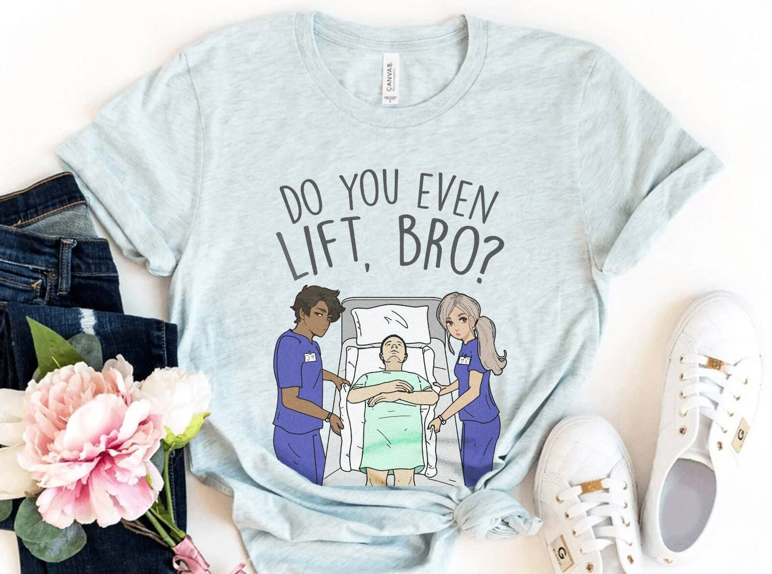 Funny nursing T-Shirt – Do You Even Lift Bro – Sarcastic nurse Tshirt, Workout Tee for Nurse Aide Tech ER ICU COVID Rn Lift Team Grad gift