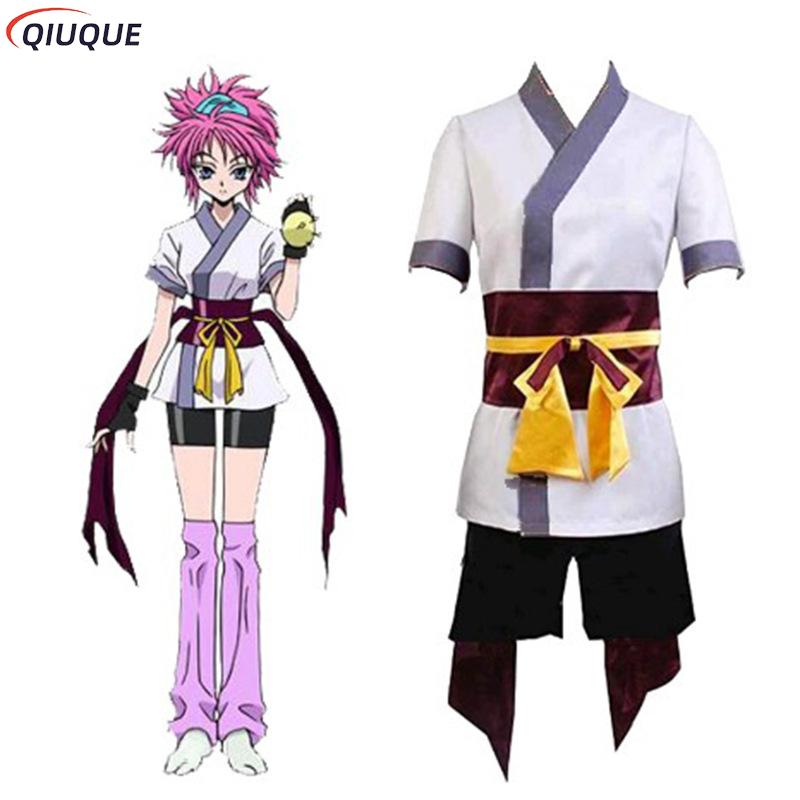 Anime Hunter X Hunter Machi Komacine Cosplay Costume Pink Wig Halloween Carnival Costumes for Women alx