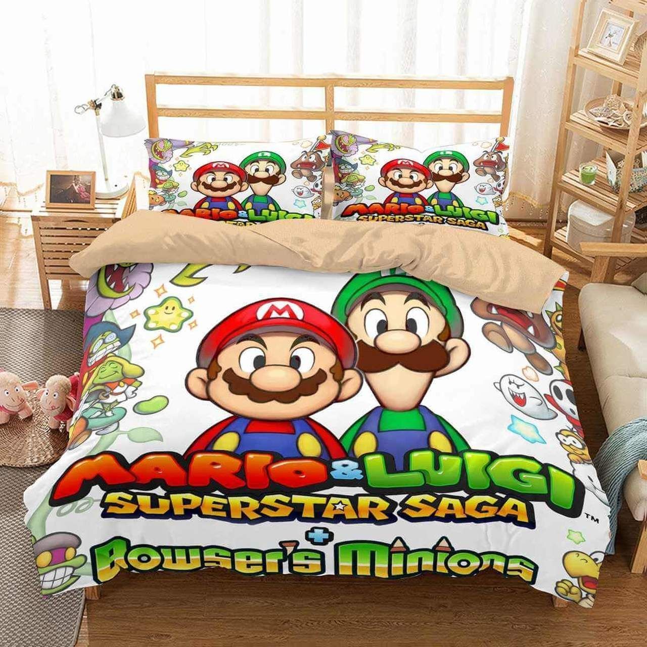 3D Mario X Amp Luigi Duvet Cover Bedding Set