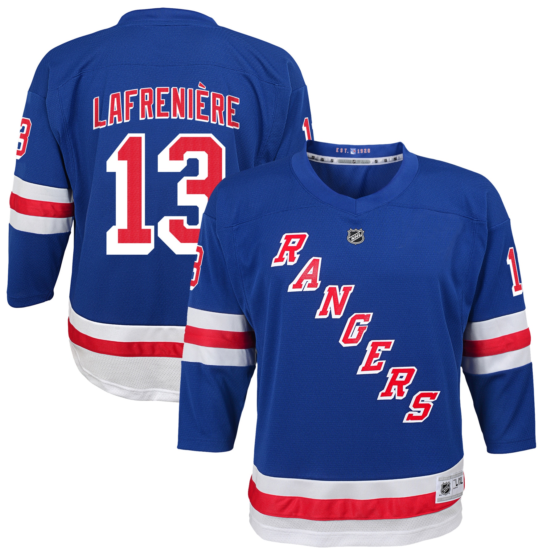 Youth New York Rangers Alexis Lafreniere Blue Home Player Jersey