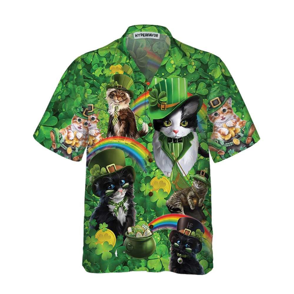 Cats Saint Day Hawaii Button Up Shirt For Men Ha103563