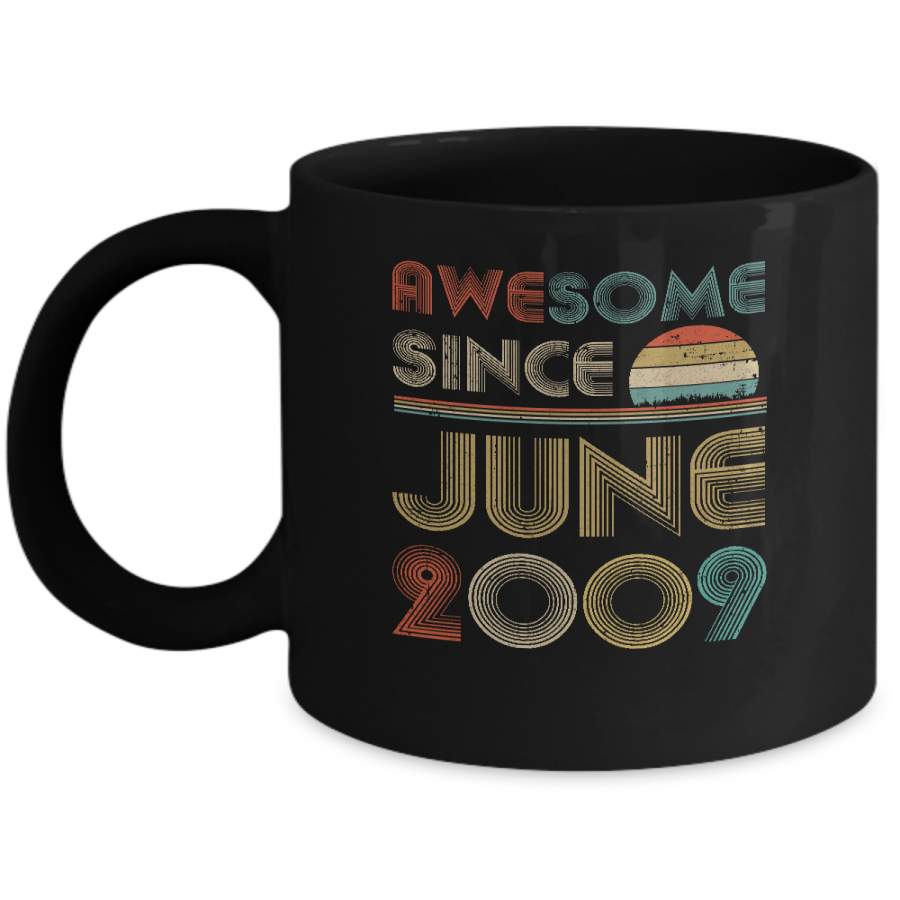 Awesome Since June 2009 Vintage 11th Birthday Gifts Mug