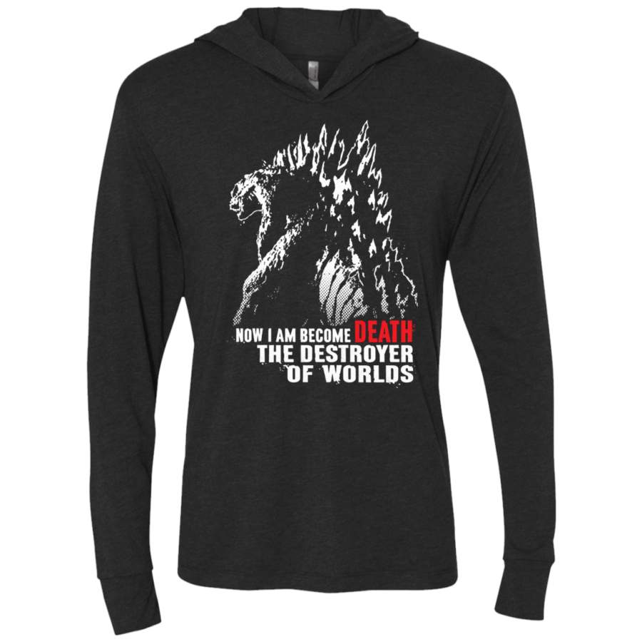 World Destroyer Triblend Long Sleeve Hoodie Tee