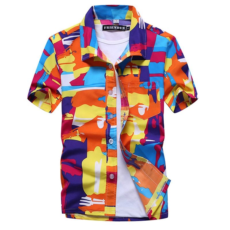 Hipster Patchwork Colorful Unique Design Unisex Hawaii Shirt For Men And Women Ha97971