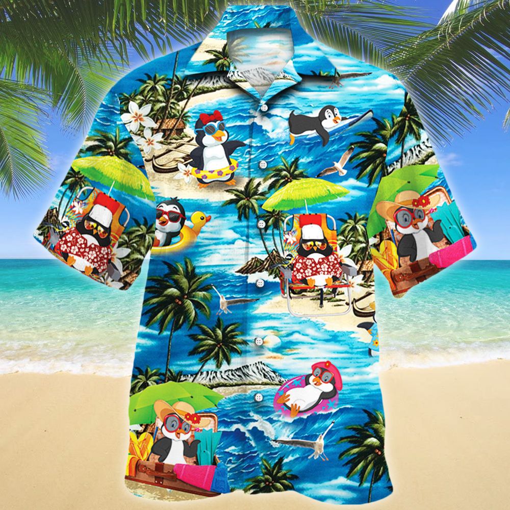 Penguin Lovers Beach Vibe Hawaii Shirt