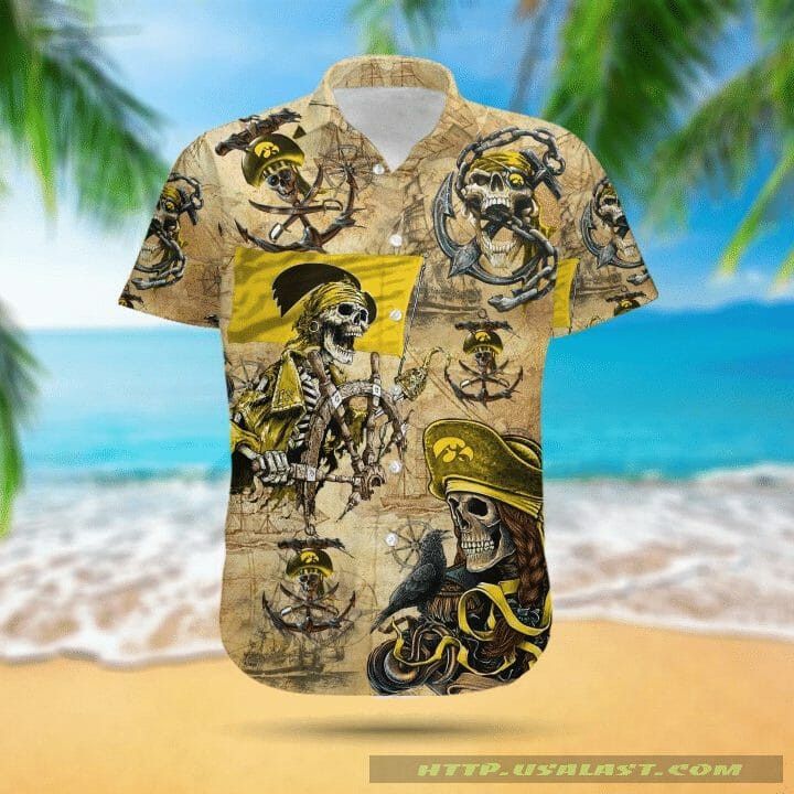 NCCA Iowa Hawkeyes Skull Hawaiian Shirt