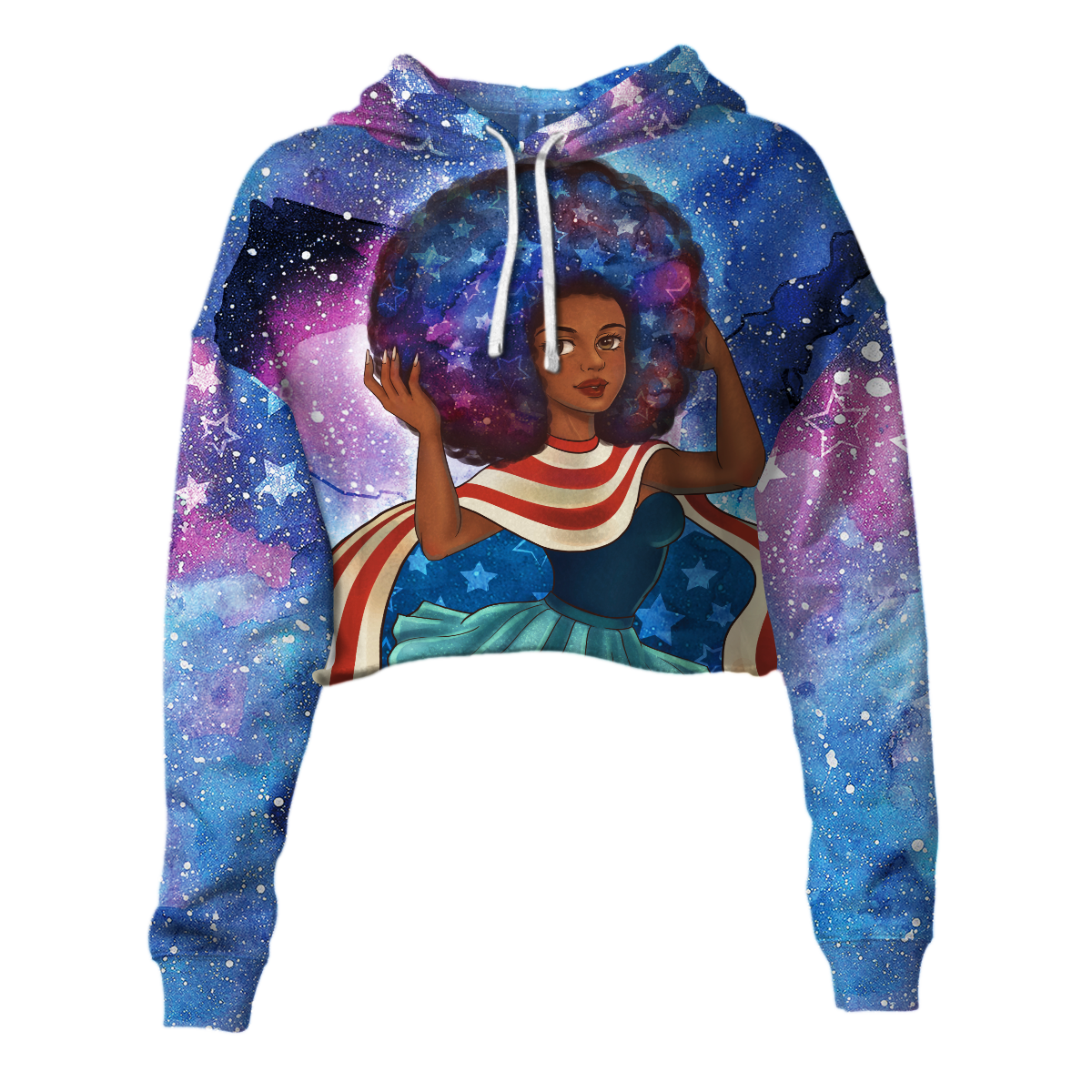 Wonder Print Hoodie – African American Girl Croptop Hoodie