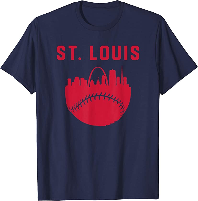 Vintage St. Louis Baseball Cityscape Retro T-Shirt