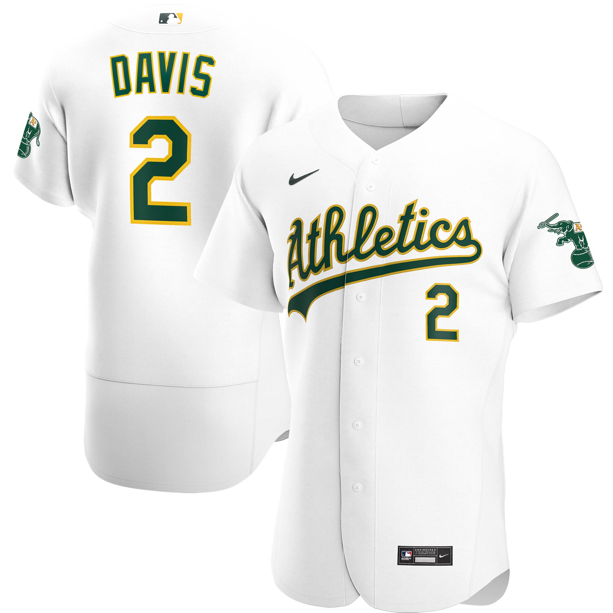 Men’s Oakland Athletics Khris Davis White Home Authentic Player Jersey