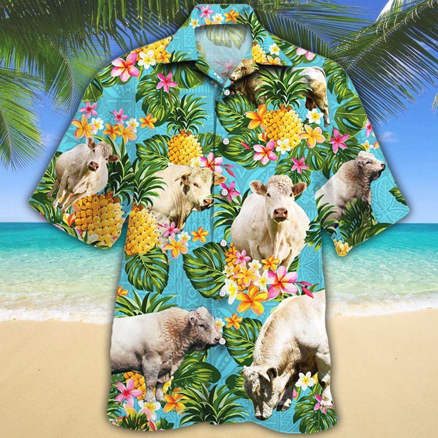 Men Charolais Cattle Hawaiian Shirt Cow For Women Ha104881