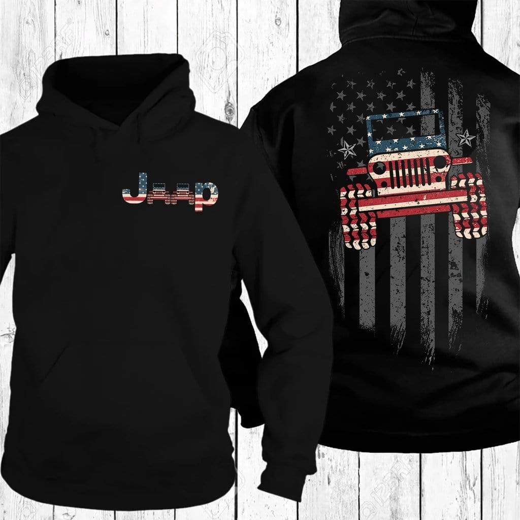 Jeep Girl vintage American flag Hoodie 3D #V