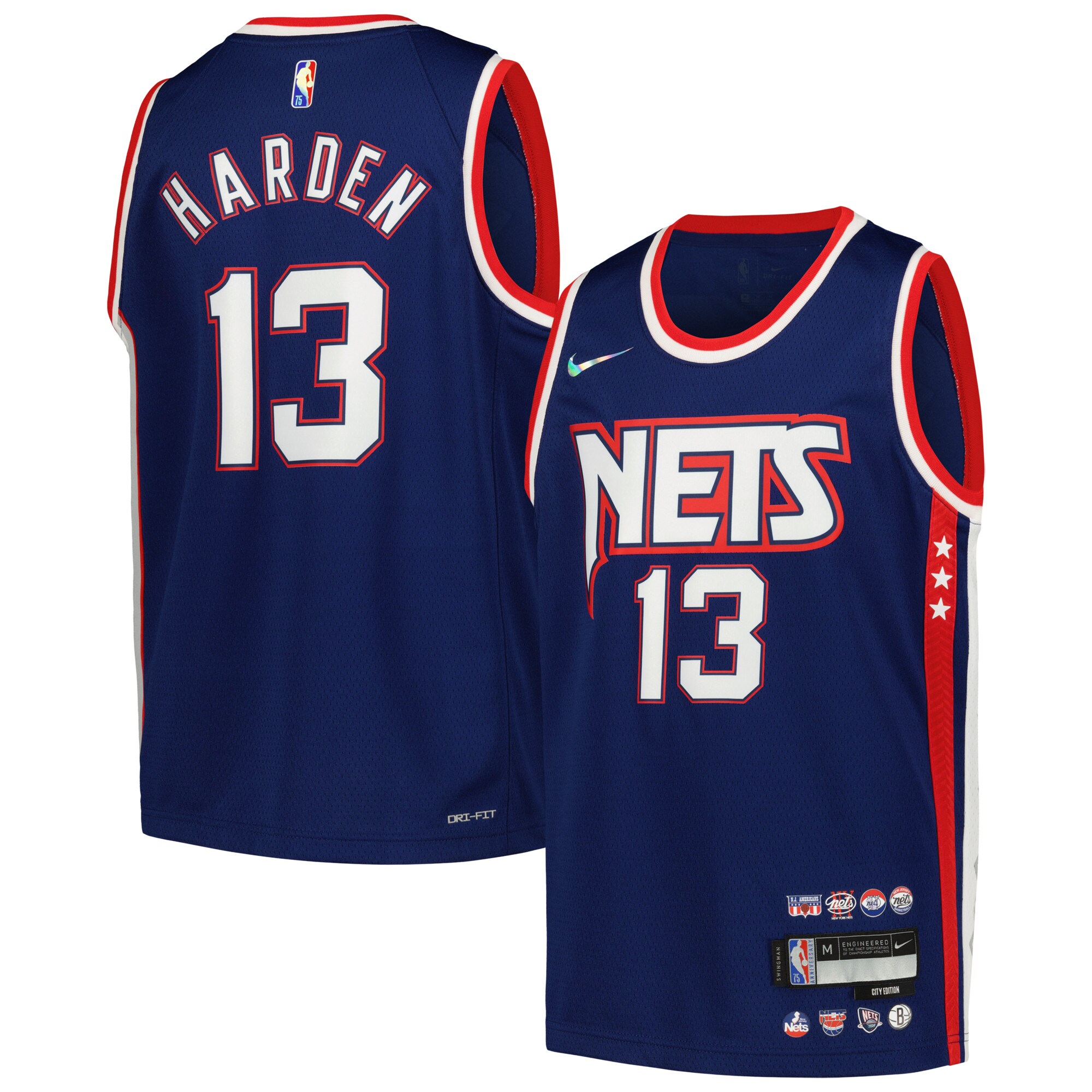 James Harden Brooklyn Nets Youth 2021/22 Swingman Jersey – City Edition – Navy