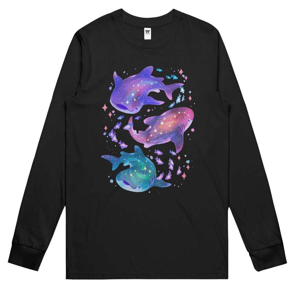 Cosmic Whale Shark Long Sleeve T Shirts