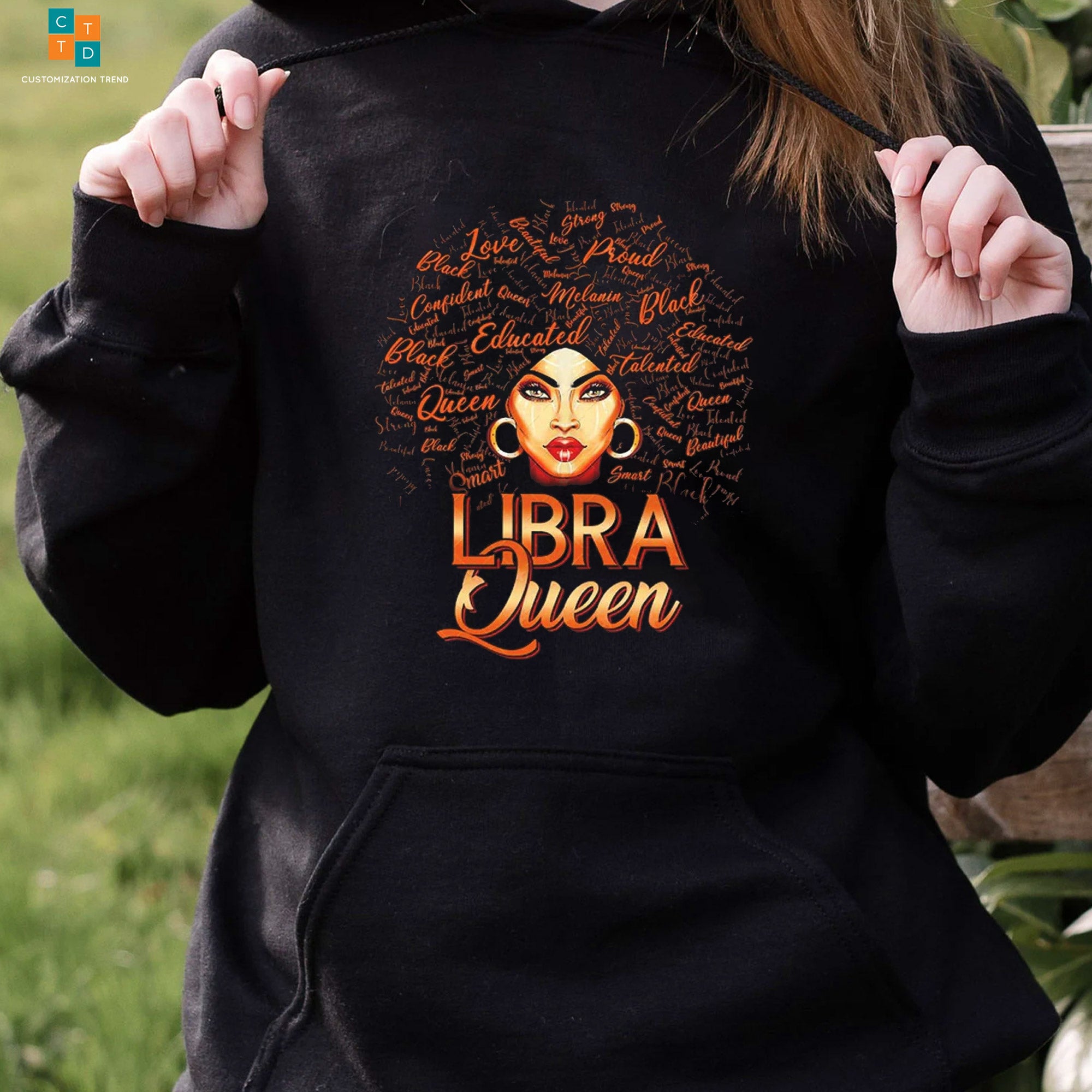 Libra Queen Black Queen Black Women Hoodie, Shirt