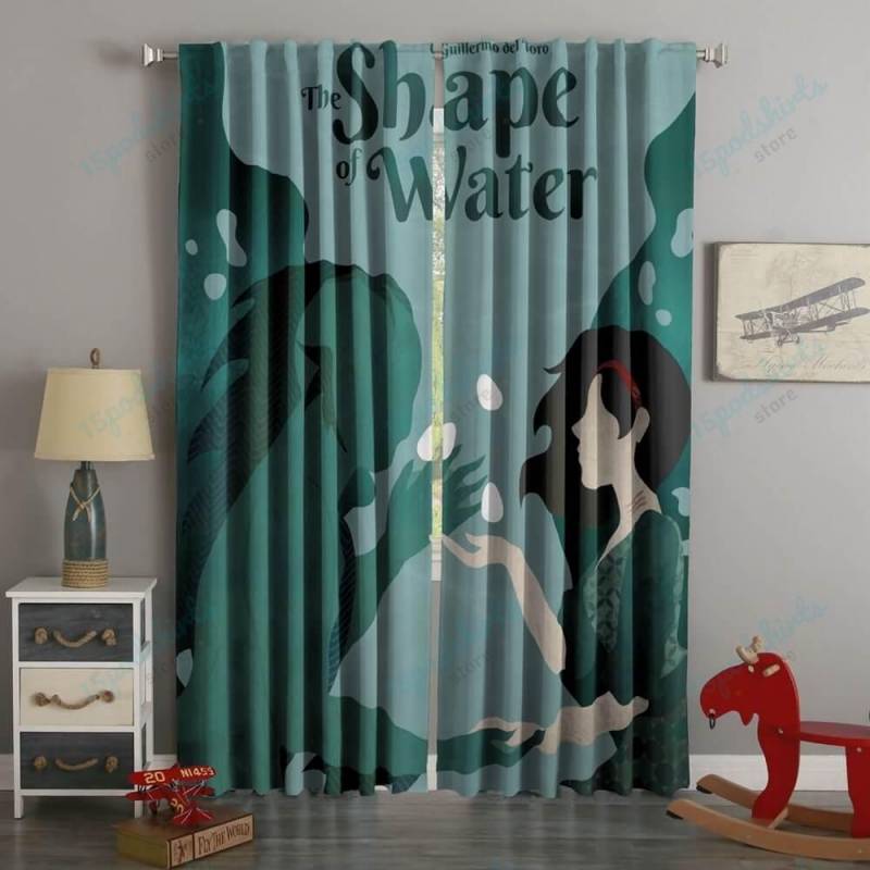 3D Printed The Shape of Water Style Custom Living Room Curtains