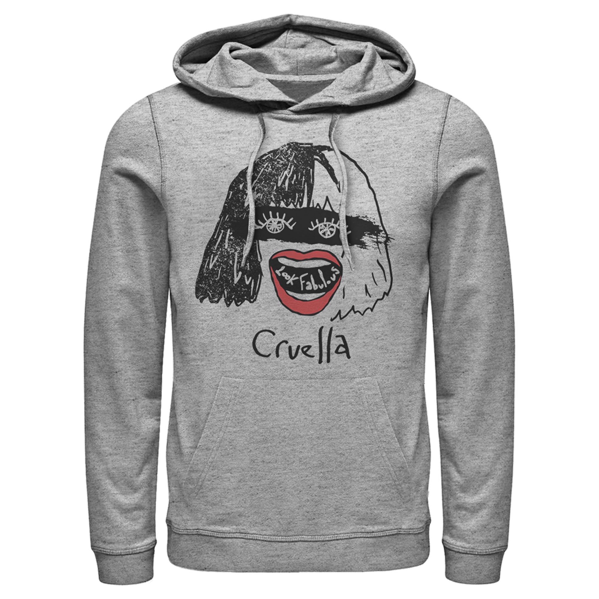 Cruella Men’S Look Fabulous Drawing  Pull Over Hoodie