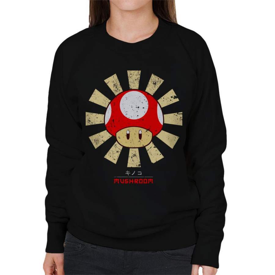 Super Mario Mushroom Retro Japanese Women’s Sweatshirt