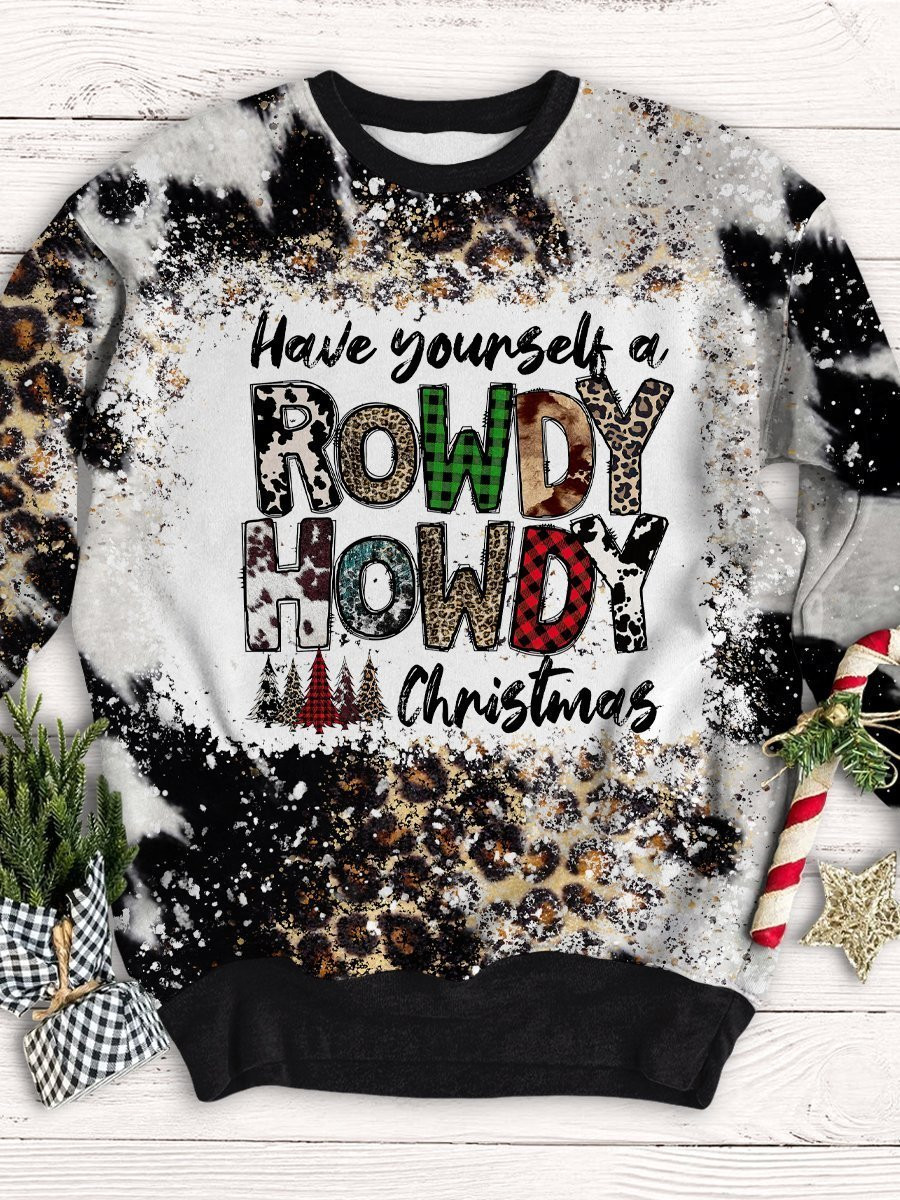 Cowhide Leopard 3D Hoodies – A Rowdy Howdy Christmas T-Shirt Long Sleeve Gifts For Men Women – T198