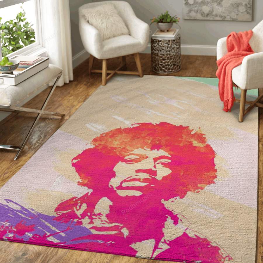 Jimi Hendrix – Music Artists Art For Fans Area Rug Living Room Carpet Floo …