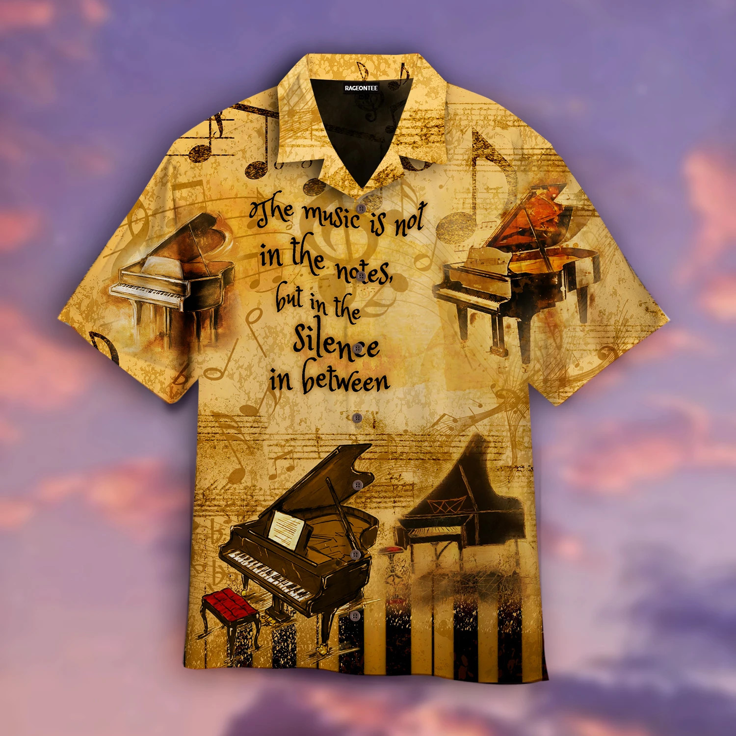 The Music Is In Silence Between Piano Hawaii Shirt Unisex Adult Ha109108