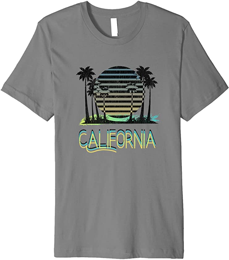 California Vintage Retro Sunset 70s 80s Surf Tee Premium T-Shirt ...