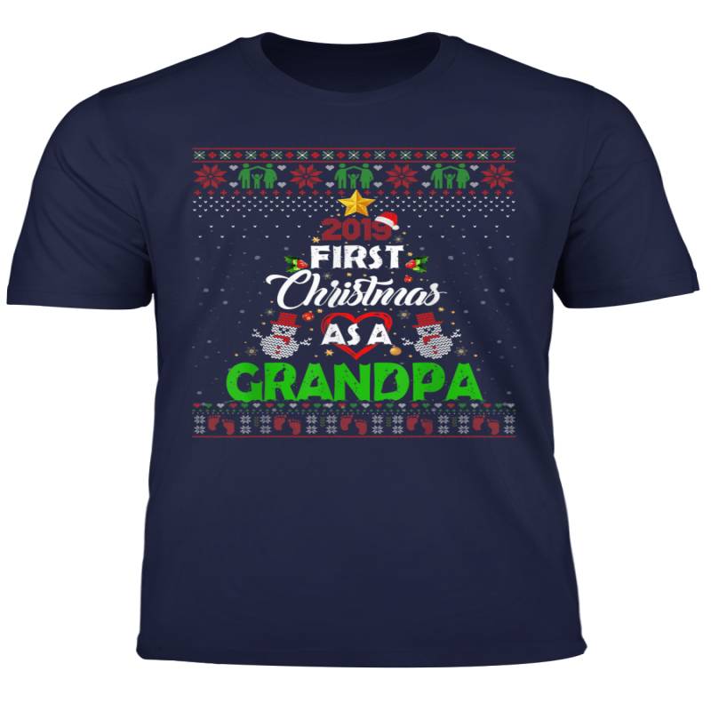 2019 First Christmas As A Grandpa New Dad Ugly Sweater T Shirt