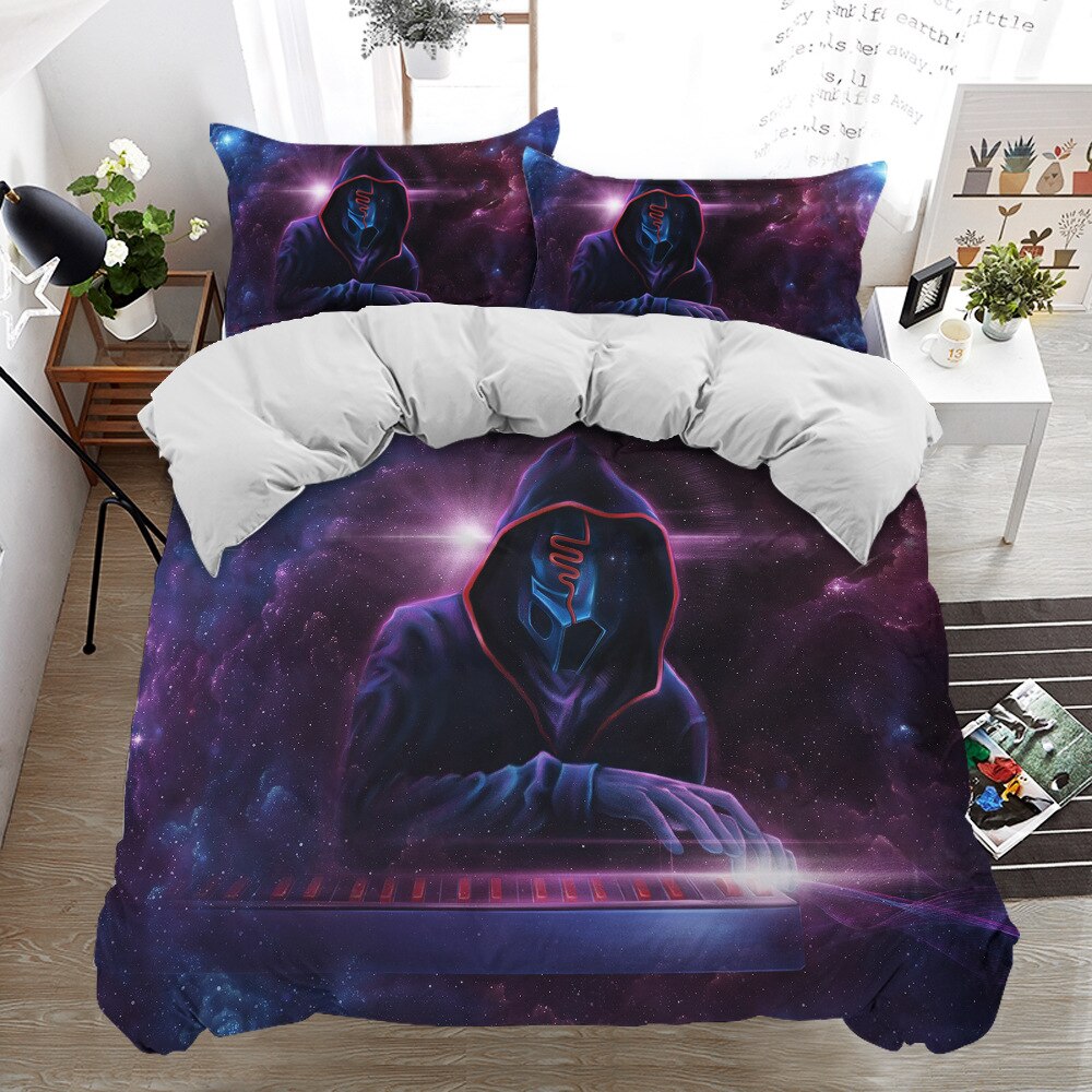 3D Luxury Bedding Set Black Printted Duvet Cover King Queen Twin Full Sizes Bed Set Pillowcases Bedclothes Home Decor