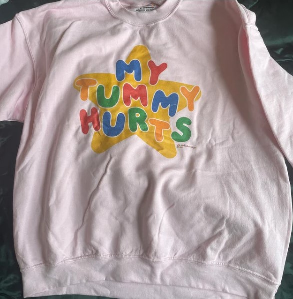 My Tummy Hurts Colorful Sweater Shirt Outfit