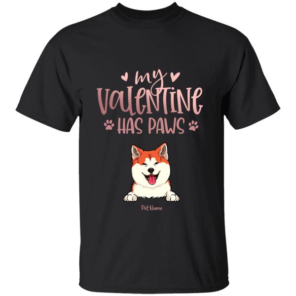 My Valentine Has Paw Personalized Dog T-Shirt Ts-Pt940
