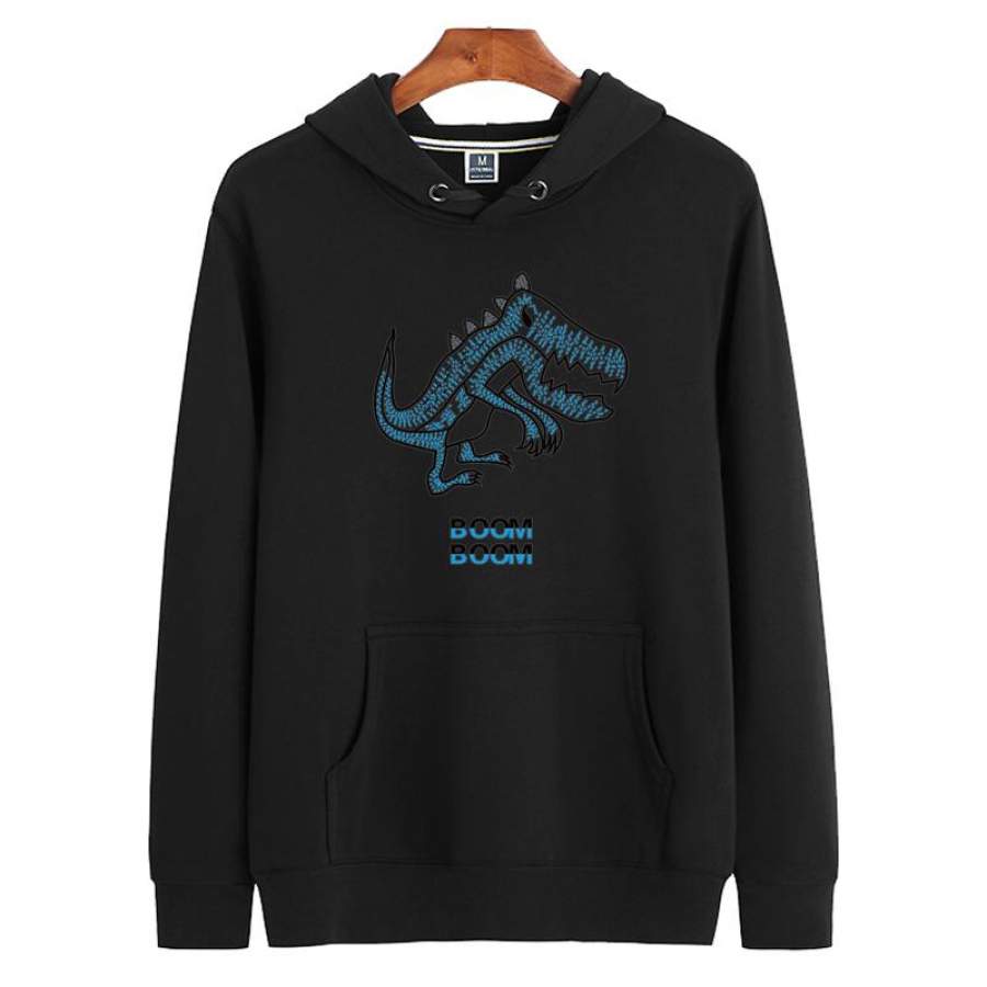 Unisex Dinosaur 2D Printed Hoodie Casual Sweatshirt for Adult