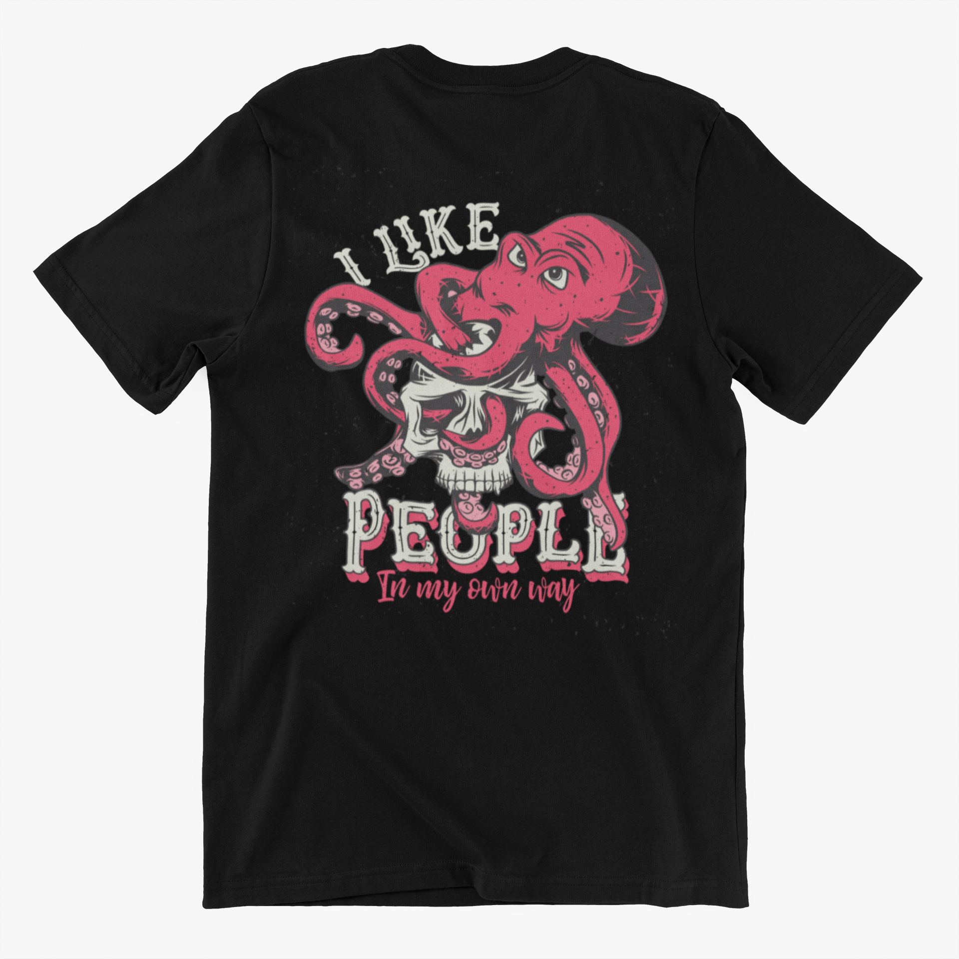 Unisex T-Shirt With Octopus Human Skull