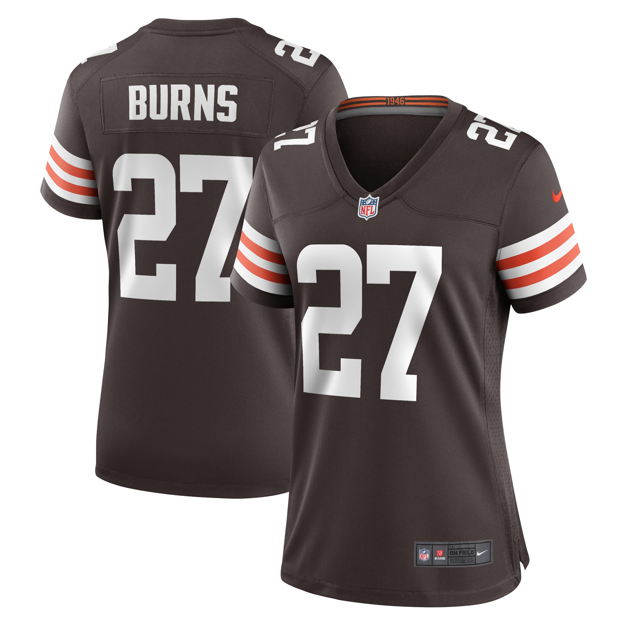 Women’s Cleveland Browns Lorenzo Burns  Brown Team Game Jersey