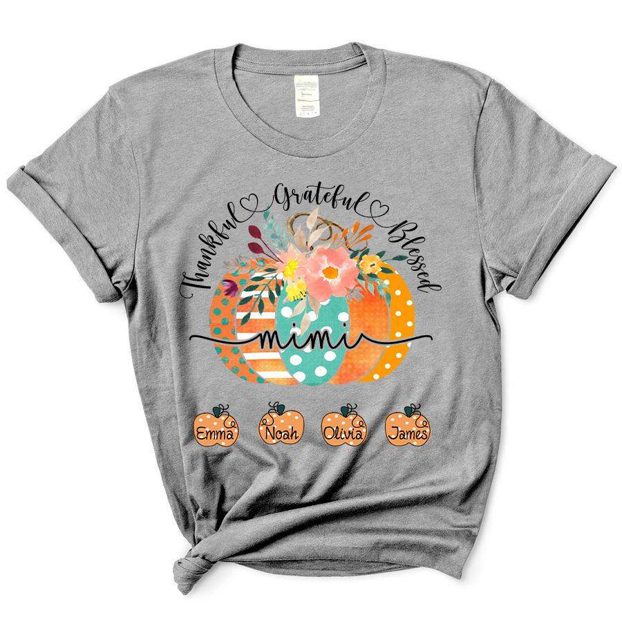 Thankful Grateful Blessed Mimi | Personalized T-Shirt