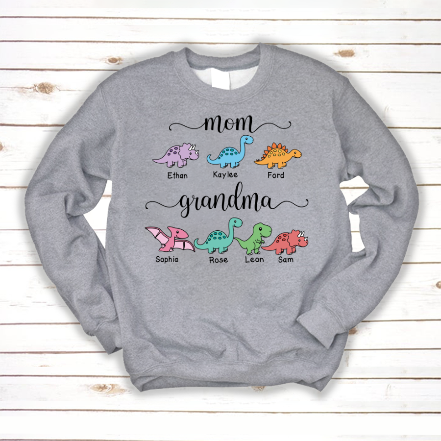 Mom Grandma Saurus Personalized Shirt Sweatshirt