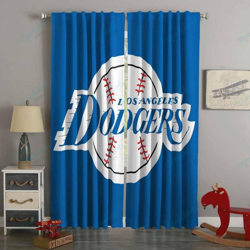 3D Printed Los Angeles Dodgers Style Custom Living Room Curtains