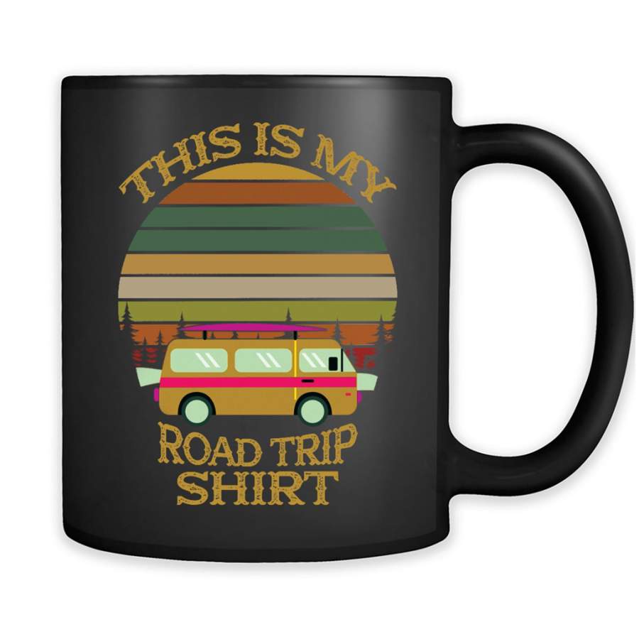 This Is My Road Trip Shirt, Classic Retro Vintage Design – Full-Wrap Coffee Black Mug