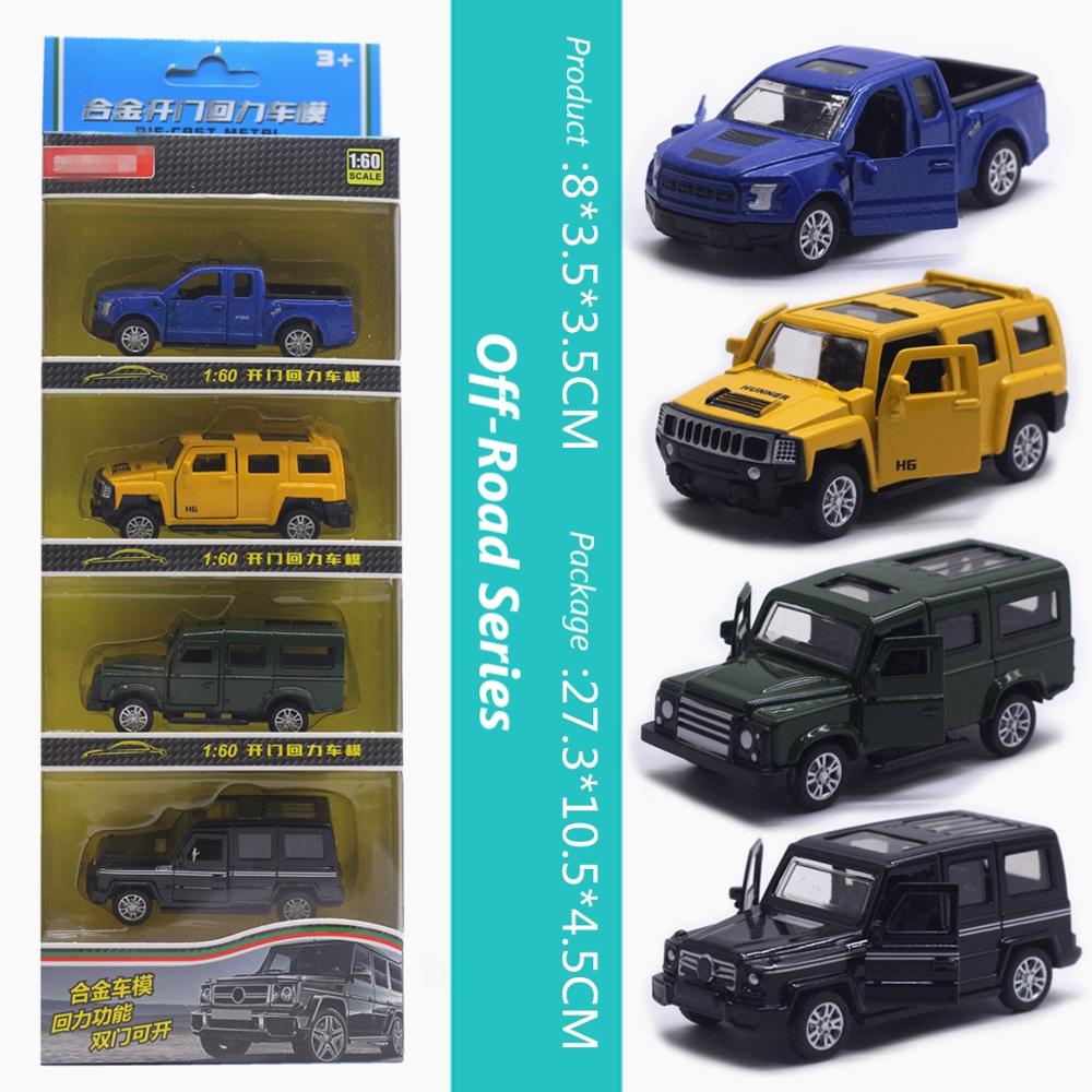 Diecast Scale 1:60 Pull Back Alloy Toy Car Model Metal Simulation SUV Sports Racing Car Model Set Kids Hot Sales Toys For Boys alx