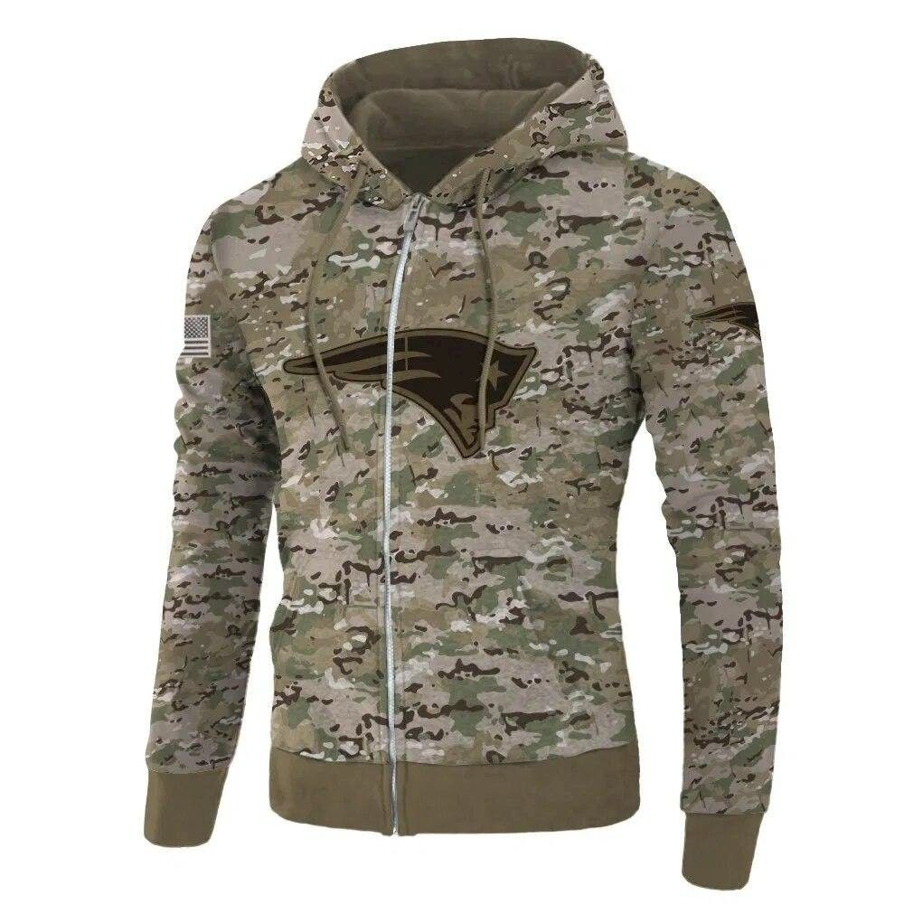 New England Patriots Camouflage Hoodie 3D Printed Custom