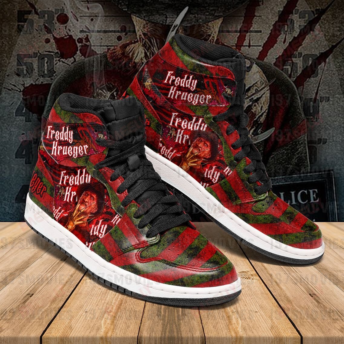 Freddy Krueger Shoes, Freddy Krueger JDs, Freddy Krueger Custom Shoes