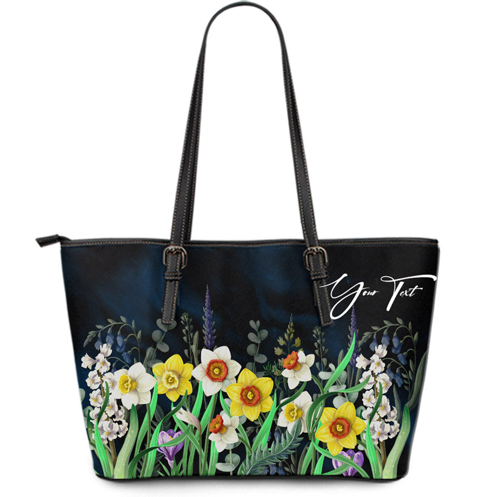 (Custom) Wales Leather Tote Bag Daffodil Personal Signature A02