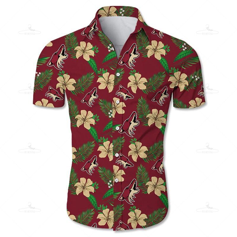 Arizona Coyotes Hawaiian Shirt Tropical Flower Summer