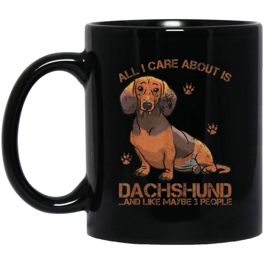 Vintage I Love My Dachshund Dog And Like Maybe 3 People Gift Mug