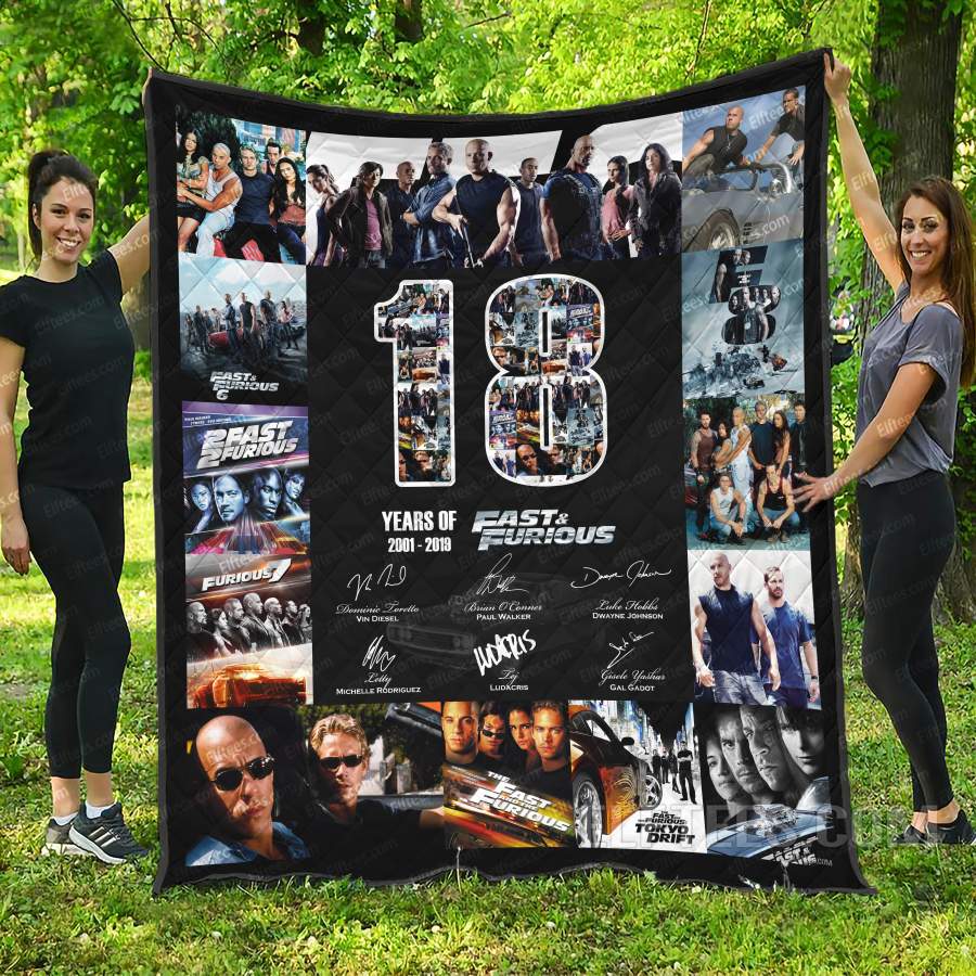 18 Years Celebration Of Fast And Furious Quilt Blanket