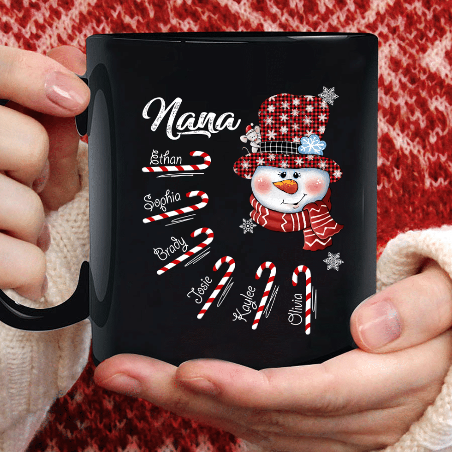 Nana Snowman Candy Cane Christmas Mug